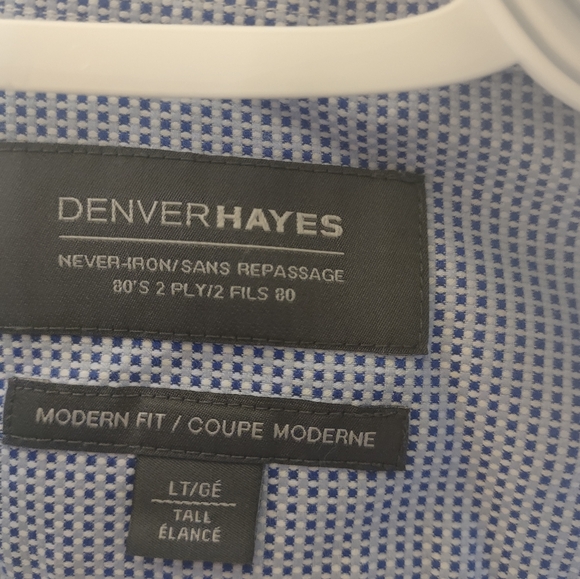 Denver Hayes Blue Pattern Dress Shirt - Picture 2 of 3